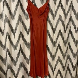 Burnt orange silk dress. New with tag. Size 4.